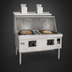 Thumbnail image #3 for York Commercial Gas Wok Range with 2 Chambers, Water-Cooled Top and Chinese Swing Faucets