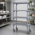 Thumbnail image #3 for Quantum Millenia Mobile Polymer Shelving Starter Unit with 5 Shelves, 42 x 21 x 62 Inches, Gray