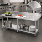 Thumbnail image #3 for Eagle Group Budget Series T24120B-BS 430 Stainless Steel Work Table, 120 x 24 Inches, 4.5-Inch Backsplash, Adjustable Undershelf