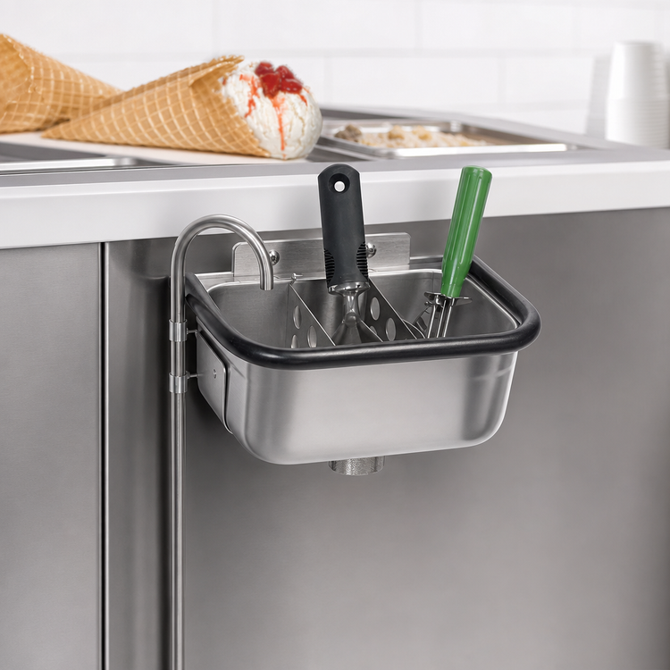Product image #3 for Spadewell 10-Inch Side-Mount Stainless Steel Ice Cream Spade Dipper Well