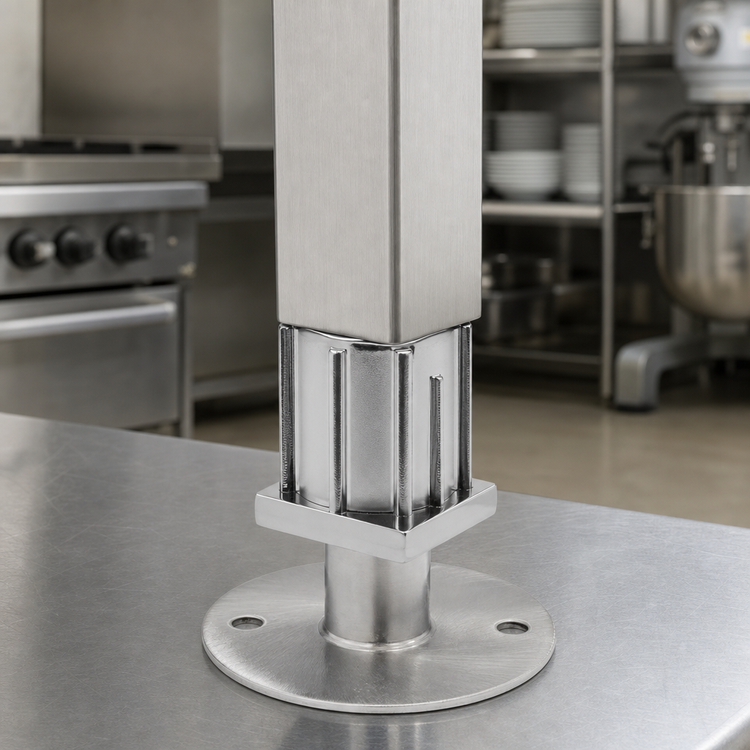 Product image #3 for Adjustable Flange Leveling Foot with Holes for 1-1/2 Inch Square Tubing