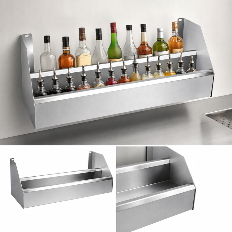 Product image #3 for CHOICE 70-Inch Double Stainless Steel Speed Rail with Keyhole Mounting