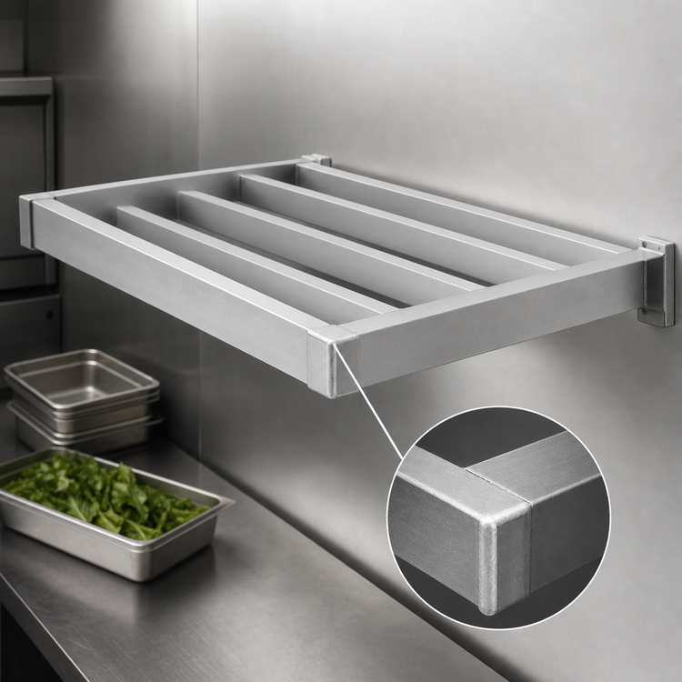 Product image #4 for New Age Adjust-A-Shelf H.D. Series Heavy-Duty Wall-Mounted Aluminum Shelf, 66"W x 18"D