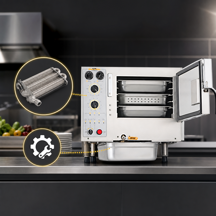 Product image #3 for AccuTemp Steam'N'Hold Boilerless Connectionless Countertop Electric Convection Steamer, 3-Pan, 240V, 3-Phase