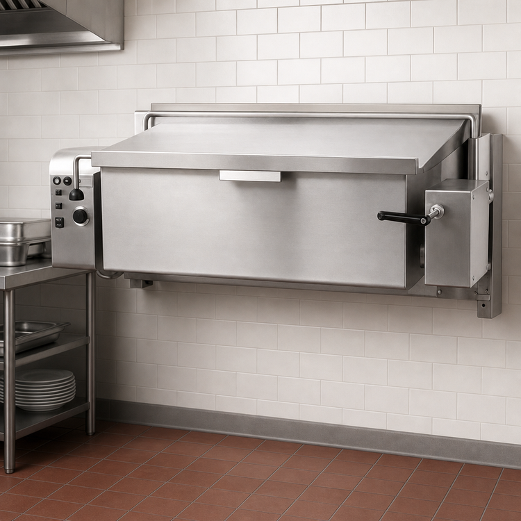 Product image #3 for Classic TES-2440-9-WC Wall-Mounted Electric Manual Tilting Skillet, 40-Gallon, 15 kW