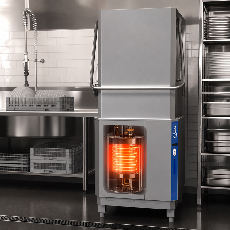 Product image #3 for Insinger Premier Series CX20H Extra High Hood High-Temperature Door-Type Dishwasher with Built-In HeatCore Booster, 60 Racks/Hour