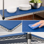 Thumbnail image #3 for Eagle Group QuadPlus QPF-QA2136V-BS Solid Blue Polymer Shelf Mat, 36 x 21 in, Gray Epoxy Wire Frame Case of 4