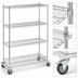 Thumbnail image #3 for Eagle Group 4-Tier Chrome Wire Shelving Dolly Truck with Swivel/Brake Casters, 60 x 21 Inches
