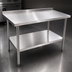 Thumbnail image #3 for John Boos Stallion 60 Inch x 24 Inch 14 Gauge Stainless Steel Top Work Table with 1-1/2 Inch Rear Up-Turn and Galvanized Undershelf