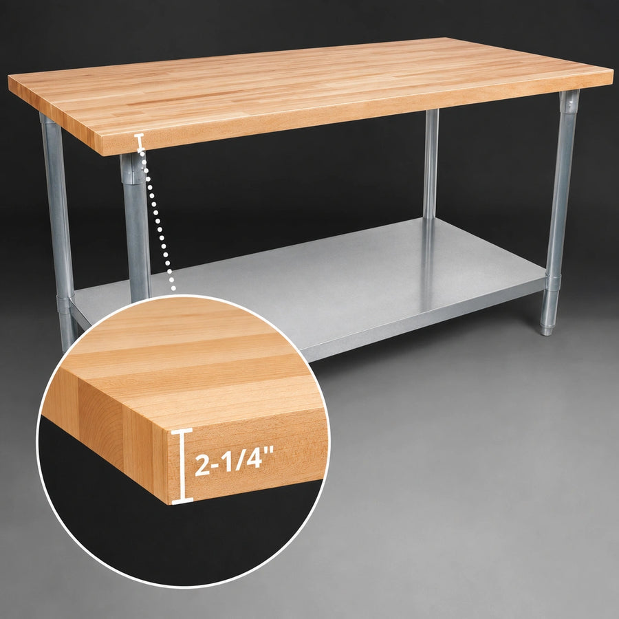 2-1/4-Inch Thick Maple Top