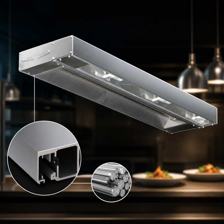 Product image #3 for RedHots 120-Inch Single High-Watt Remote Rod-Type Strip Heat Lamp with Lights, 208V