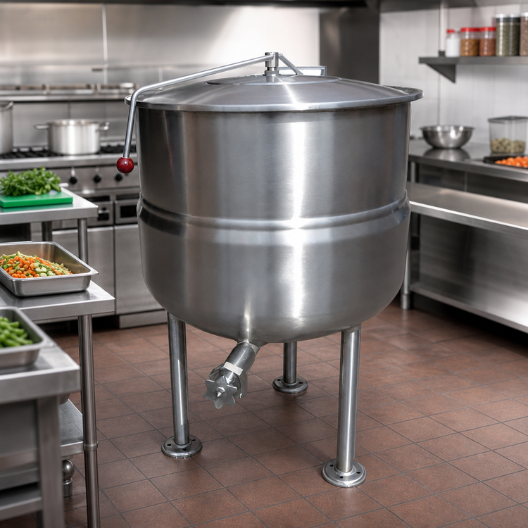 Product image #3 for Crown DL-60 60 Gallon Direct Steam Stationary Kettle with 2/3 Jacket