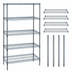 Thumbnail image #3 for Quantum Wire Shelving Starter Kit, 54 x 21 x 54 Inches, 5 Shelves, Gray Epoxy Antimicrobial Finish