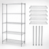 Thumbnail image #3 for Quantum Stationary Chrome Wire Shelving Starter Kit with 5 Shelves, 48