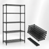 Thumbnail image #3 for Quantum Black Epoxy Wire Shelving Starter Kit, 48 in. W x 21 in. D x 74 in. H, 5 Shelves