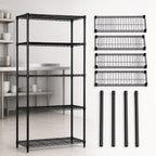Thumbnail image #3 for Quantum WR74-2436BK-5 36"W x 24"D x 74"H Stationary Wire Shelving Starter Unit, 5 Shelves, Black Epoxy