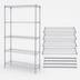 Thumbnail image #3 for Quantum Stationary Wire Shelving Starter Kit, 42-Inch W x 14-Inch D x 74-Inch H, 5 Shelves, Chrome Plated