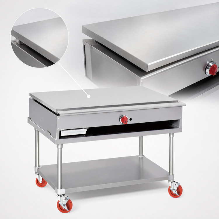 Product image #3 for American Range Culinary Series 48-Inch Gas Teppanyaki Griddle with 3/4-Inch Polished Steel Plate