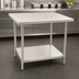 Thumbnail image #3 for BlendPort SL Series All-Stainless Steel Flat Top Work Table with Undershelf, 30 x 24 Inches