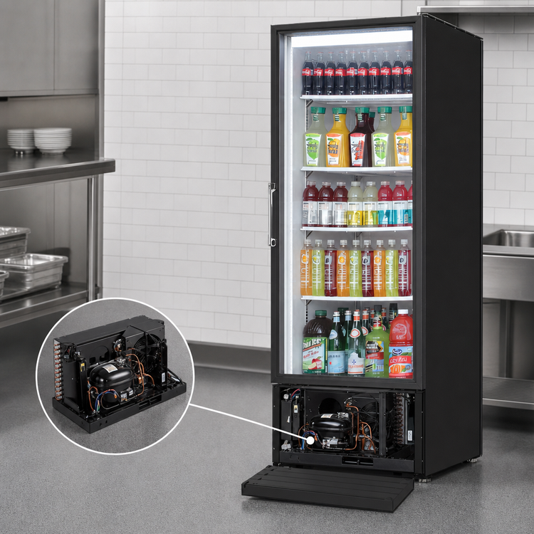 Product image #3 for Everest Refrigeration EMGR10B 24-Inch Single-Section Reach-In Glass Door Merchandiser Refrigerator, 10 Cu. Ft., Bottom-Mounted Self-Contained