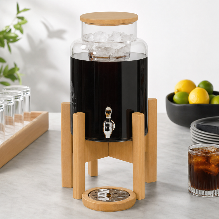Product image #3 for Cal-Mil Renew 2 Gallon Beverage Dispenser with Ice Chamber and Drip Tray