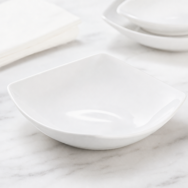 Product image #4 for Winco Ardesia Lera 6-Inch Square Bright White Porcelain Dish