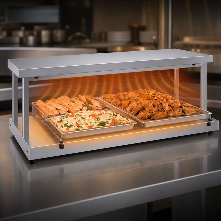 Product image #3 for Hatco Glo-Ray 48-Inch Freestanding Heated Shelf, 13-3/4-Inch Deep, Stainless Steel Top