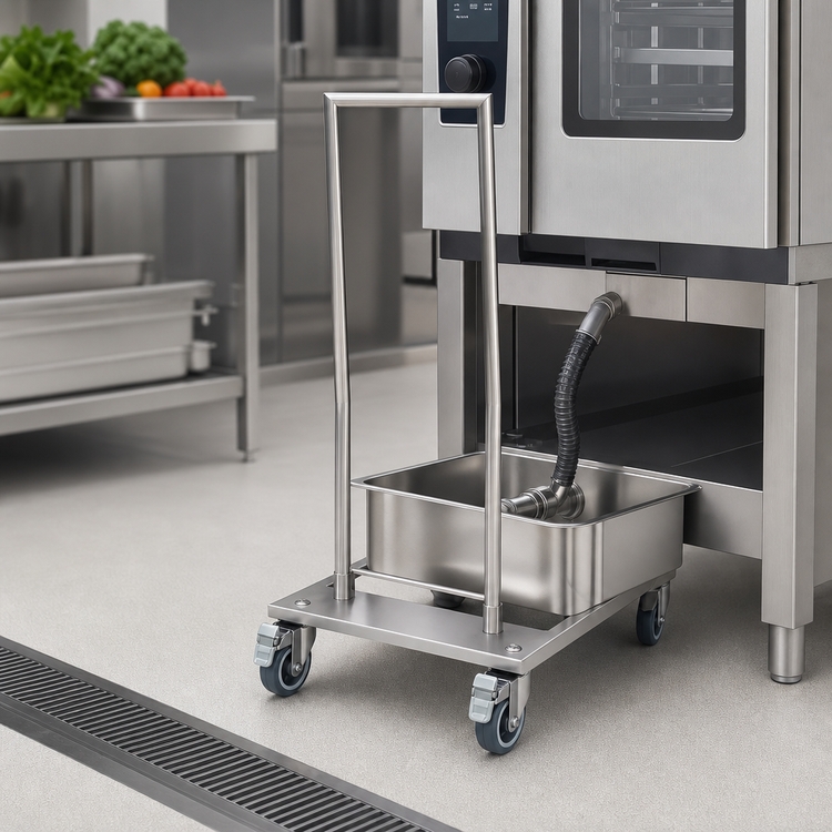 Product image #3 for RATIONAL Transport Trolley for Integrated Fat Drain Containers, Combi-Duo and Floor Units