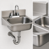 Thumbnail image #3 for Eagle Group Wall-Mounted 304 Stainless Steel Hand Sink with Gooseneck Faucet, 10 x 14 x 5 Bowl