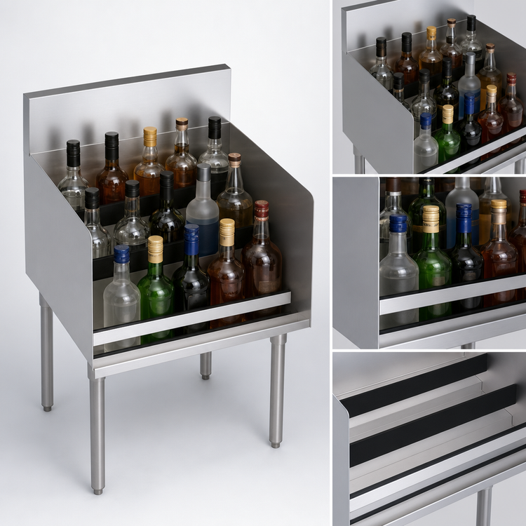 Product image #3 for Krowne Royal Series Freestanding Underbar Liquor Bottle Display Unit, 24 Inch Wide, 21-Bottle Capacity