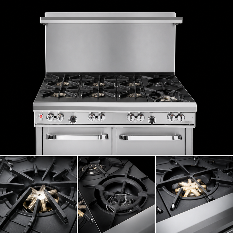 Product image #3 for Southbend Ultimate 48-Inch 6-Burner Commercial Gas Restaurant Range with Standard Oven and Cabinet Base