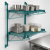 Thumbnail image #3 for Quantum Cantilever Double-Shelf Wall-Mount Wire Shelving Unit, 60 x 18 Inches, Green Epoxy
