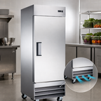 Thumbnail image #3 for Hurakan by Equip.me 29-Inch Reach-In Refrigerator with Solid Door, Self-Contained, Stainless Steel, 24-37 Cu. Ft.