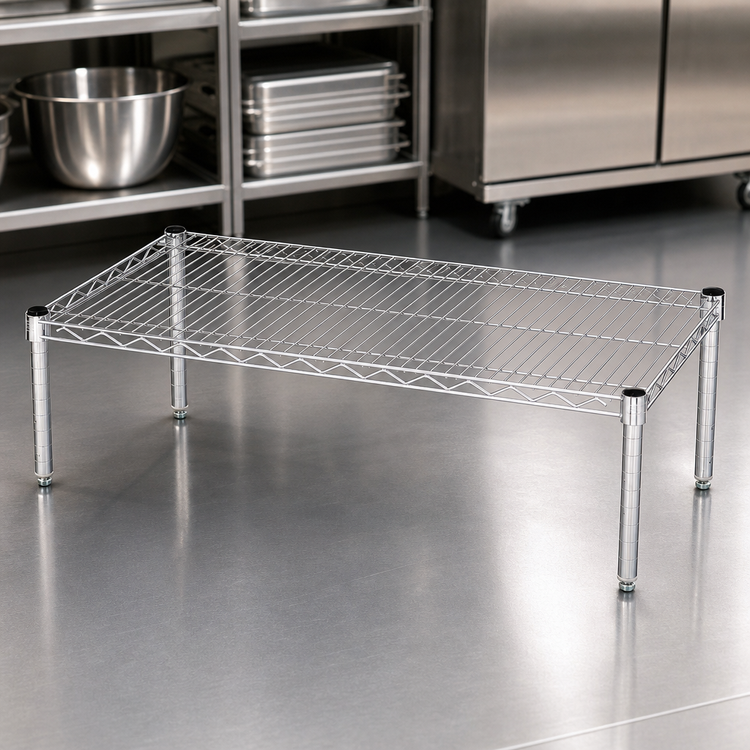 Product image #3 for Quantum Chrome Plated Platform Dunnage Rack, 60 Inch x 24 Inch x 14 Inch, 600-800 lb. Capacity
