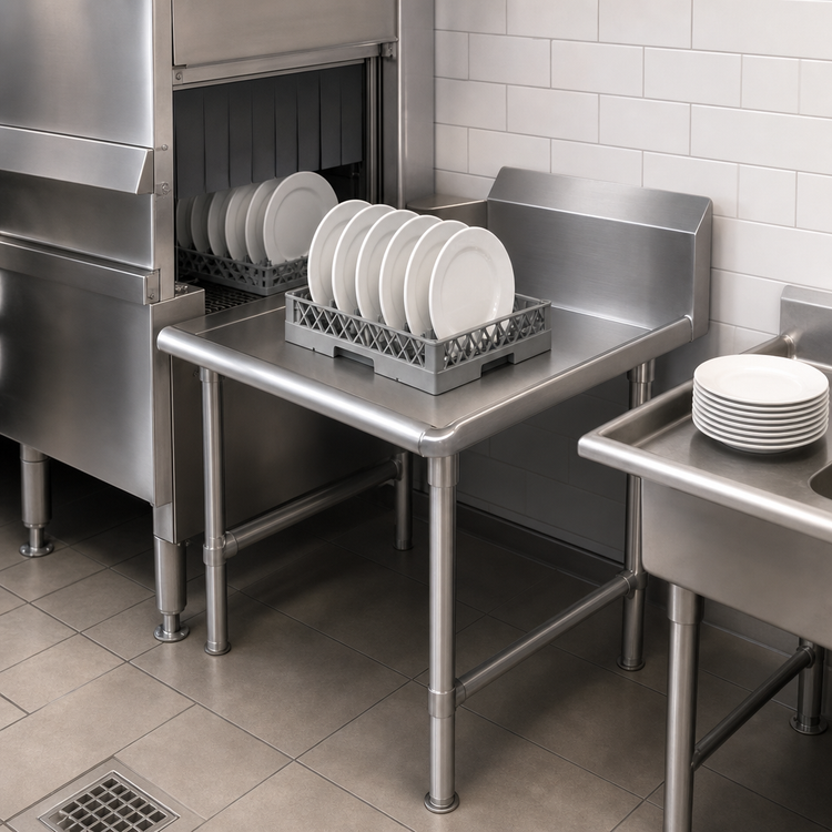 Product image #3 for Pro-Bowl 36-Inch Straight Clean Dishtable with 10-Inch Boxed Backsplash, Left-to-Right Operation