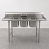 Thumbnail image #3 for Eagle Group 312 Series 3-Compartment Convenience Store Sink, 72 in. W x 23 in. D, Dual Drainboards, 304 Stainless Steel