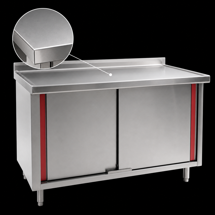 Product image #3 for Eagle Spec-Master Marine Series Enclosed Work Table with Cabinet Base and Sliding Doors, 84 x 24 Inches
