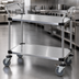 Thumbnail image #3 for Quantum 36 Inch x 24 Inch 2-Shelf 304 Stainless Steel Bus Cart with 5-Inch Swivel Casters