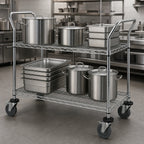 Thumbnail image #3 for Quantum WRC-2460-2S 60 x 24-Inch 2-Shelf 304 Stainless Steel Utility Bus Cart, 1200 lb Capacity