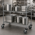 Thumbnail image #3 for Quantum 60-Inch x 24-Inch 2-Shelf 304 Stainless Steel Utility Bus Cart, 1200 lb Capacity