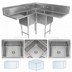 Thumbnail image #3 for John Boos Pro-Bowl 3-Compartment Corner Sink with Dual Drainboards