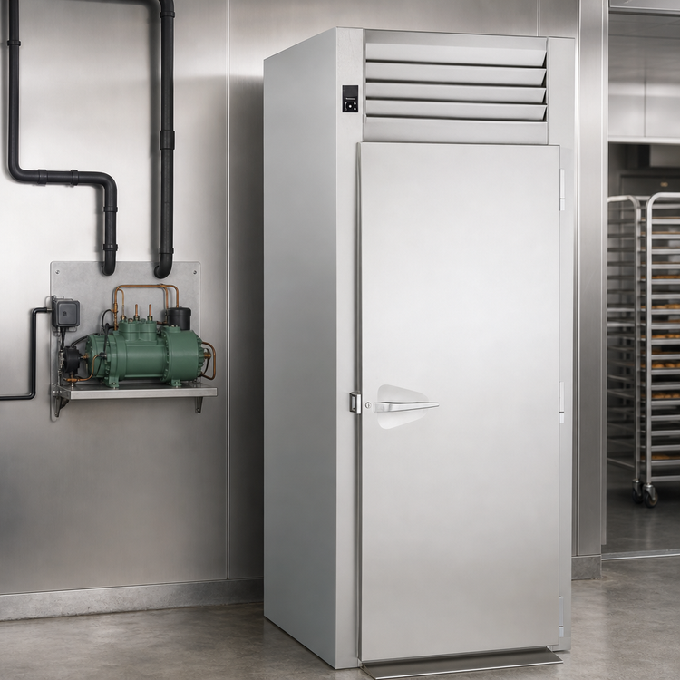 Product image #3 for Traulsen Spec-Line R-Series Remote Roll-In Freezer for 66" High Racks, One-Section, Full-Height Solid Door