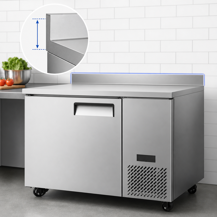 Product image #3 for Atosa 44-Inch One-Section Worktop Refrigerator with 4-Inch Backsplash and Solid Door