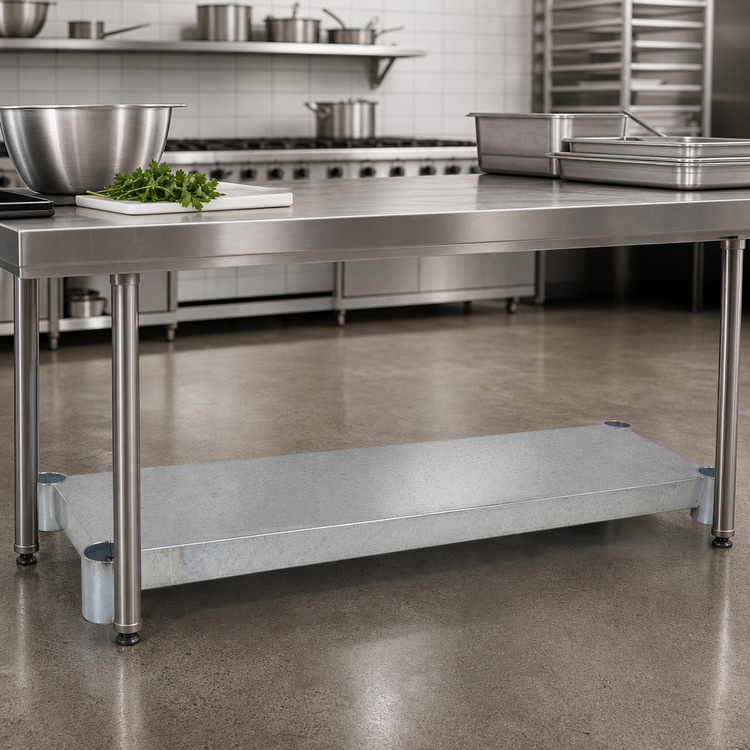Product image #3 for Galvanized Steel Undershelf for 96"W x 24" Commercial Work Table
