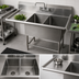Thumbnail image #3 for John Boos Pro-Bowl 2-Compartment Stainless Steel Sink with Left Drainboard, 68-3/16-Inch Wide