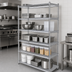 Thumbnail image #3 for Steel Works Stainless Heavy Duty 5-Tier Chrome Wire Shelving Unit, 24 x 42 x 84 Inches