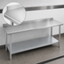 Thumbnail image #3 for Duke 84-Inch x 36-Inch 16-Gauge 300 Series Stainless Steel Work Table with 1-1/8-Inch Riser and Galvanized Undershelf