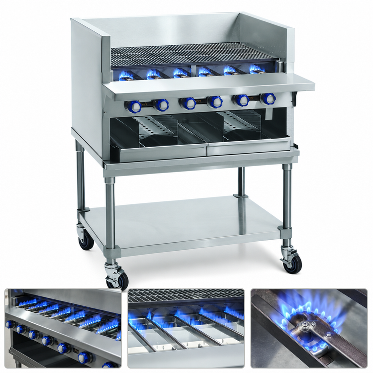 Product image #3 for Imperial 48-Inch Gas Countertop Smoke Broiler with 8 Stainless Steel Burners
