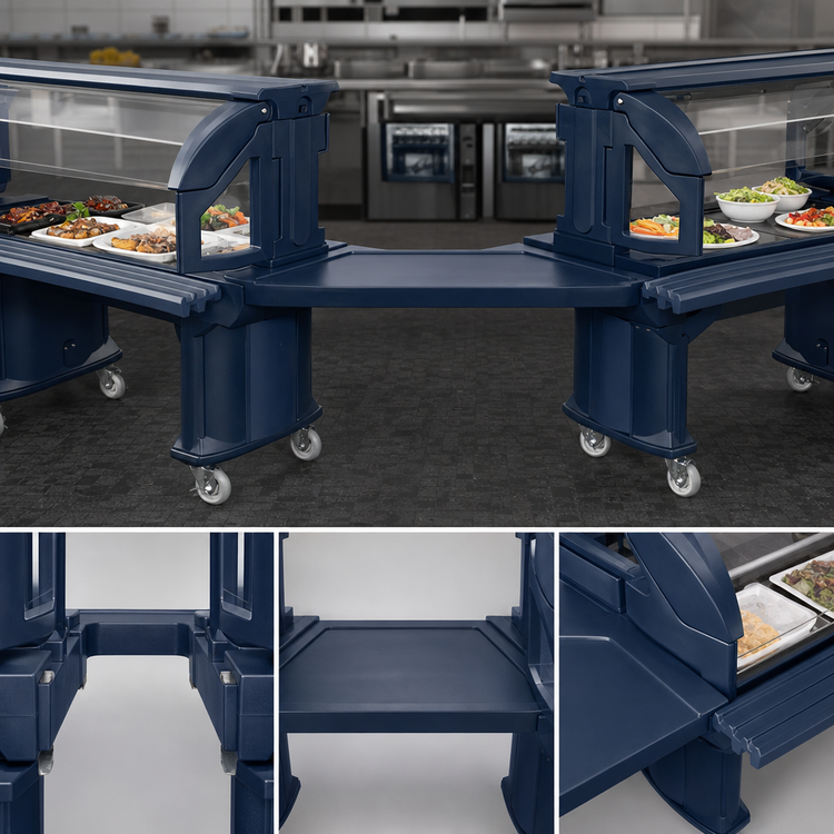 Product image #4 for Cambro Versa Food Bar Straight Connector for Versa Cart to Low-Height Food Bar/Work Table, Navy Blue