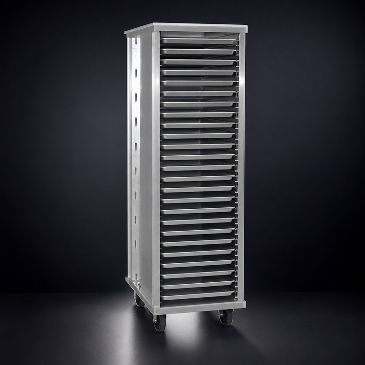 Product image #3 for Carter-Hoffmann 31-Tray End-Loading Aluminum Pan Rack for 18 x 26 Trays with 5-Inch Casters